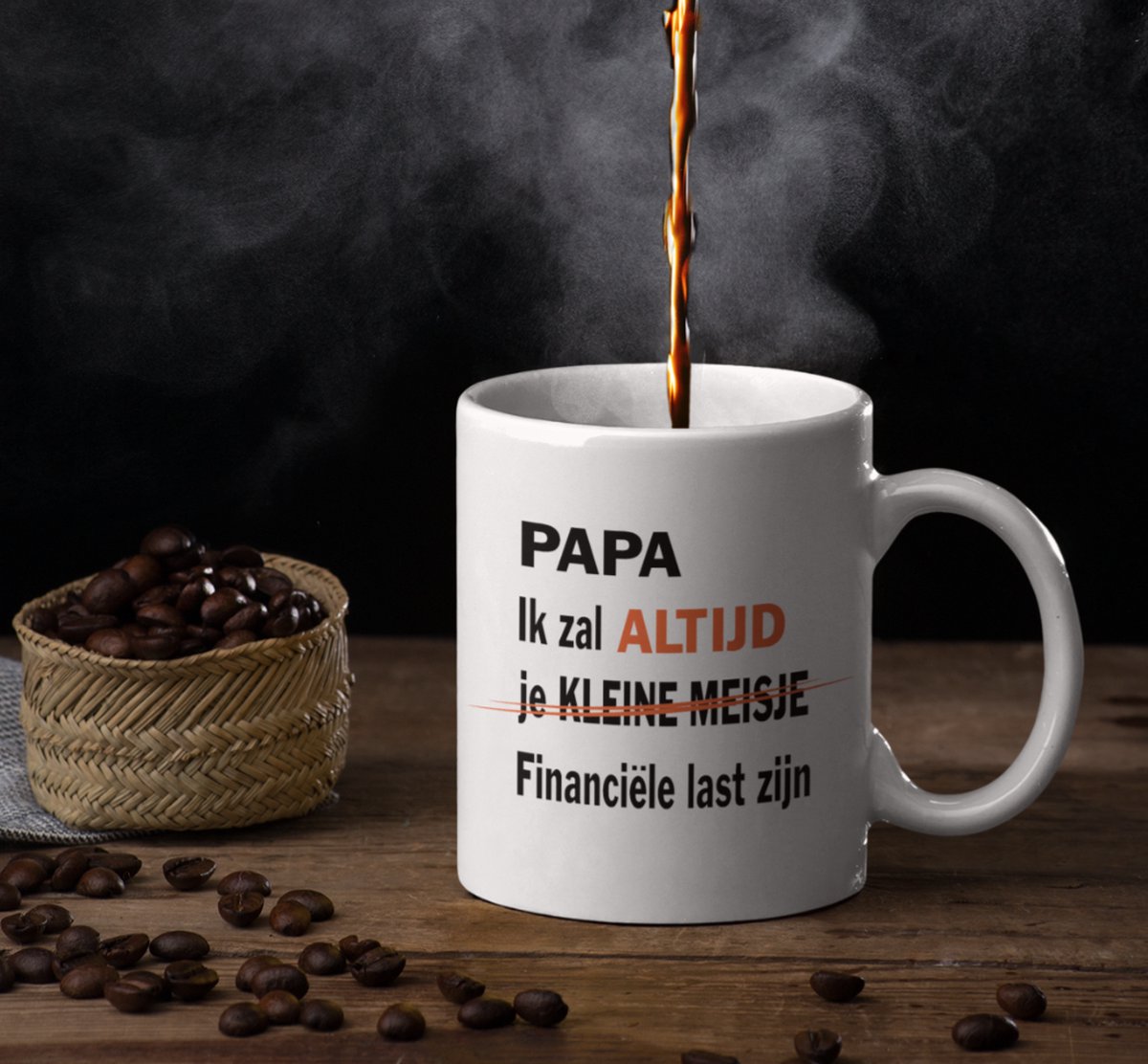 Verjaardag- Vaderdag mok- papa cadeau- Vaderdag of verjaardag cadeau koffie mok-PAPA ik zal altijd je Kleine Meisje financiële last zijn.
