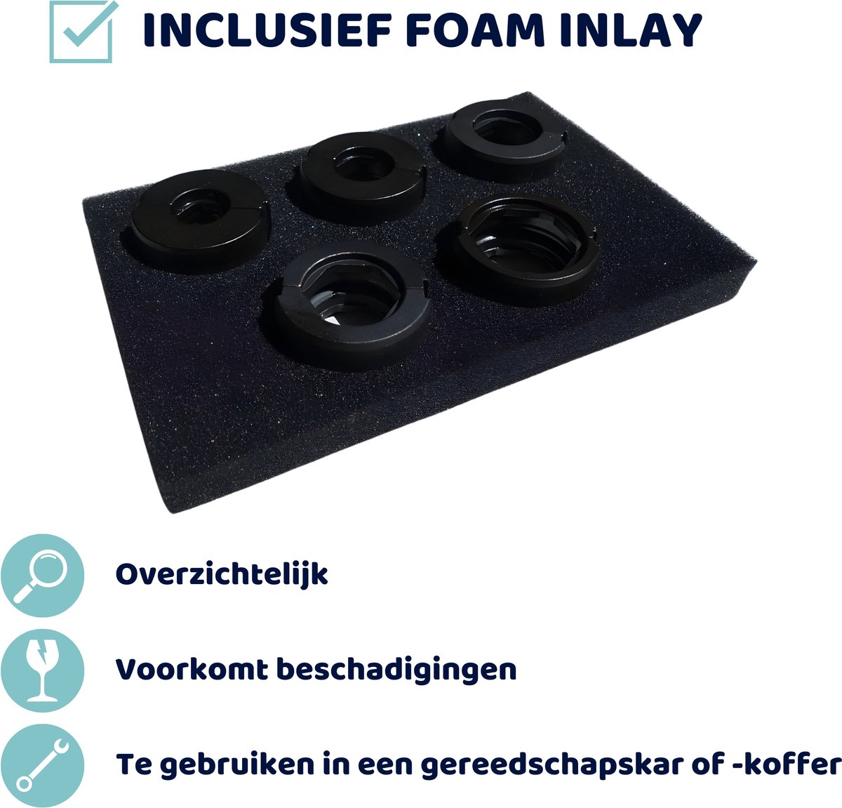 ToolLine® - Perstang M-set - 5 gehard stalen M12 - M15 - M18 - M22