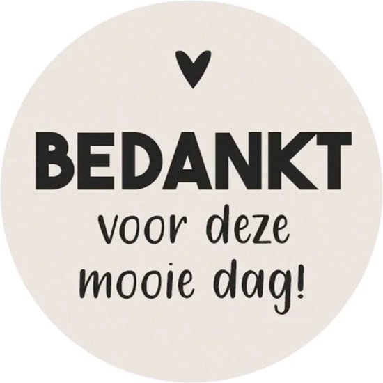 20 Stickers Bedankt voor deze mooie dag - Bedankje bruiloft - Sluitsticker - Feestelijk inpakken - Verjaardag - Feest - Kinderfeest - Kinderverjaardag - Trouwerij