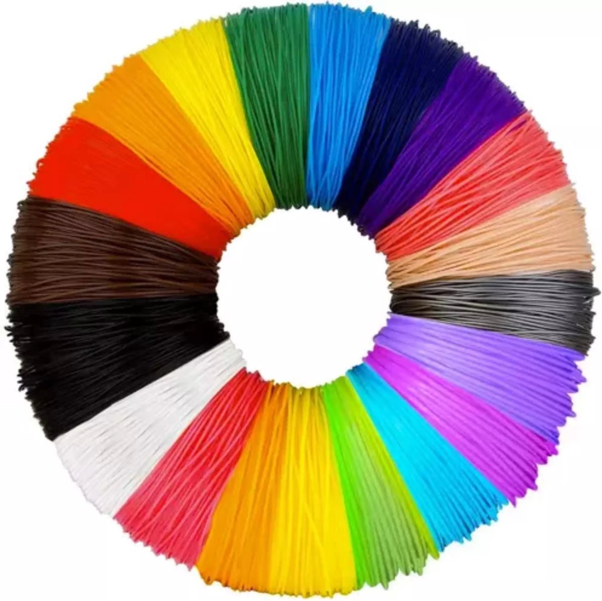Kruzzel PLA 3D-filamenten Set - 60m Kleurrijk en Milieuvriendelijk Filament - 20 Kleuren