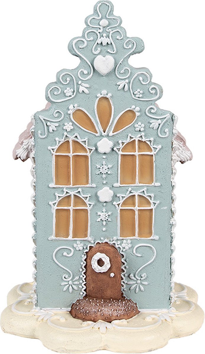 Gingerbread house 20 cm Blauw Polyresin