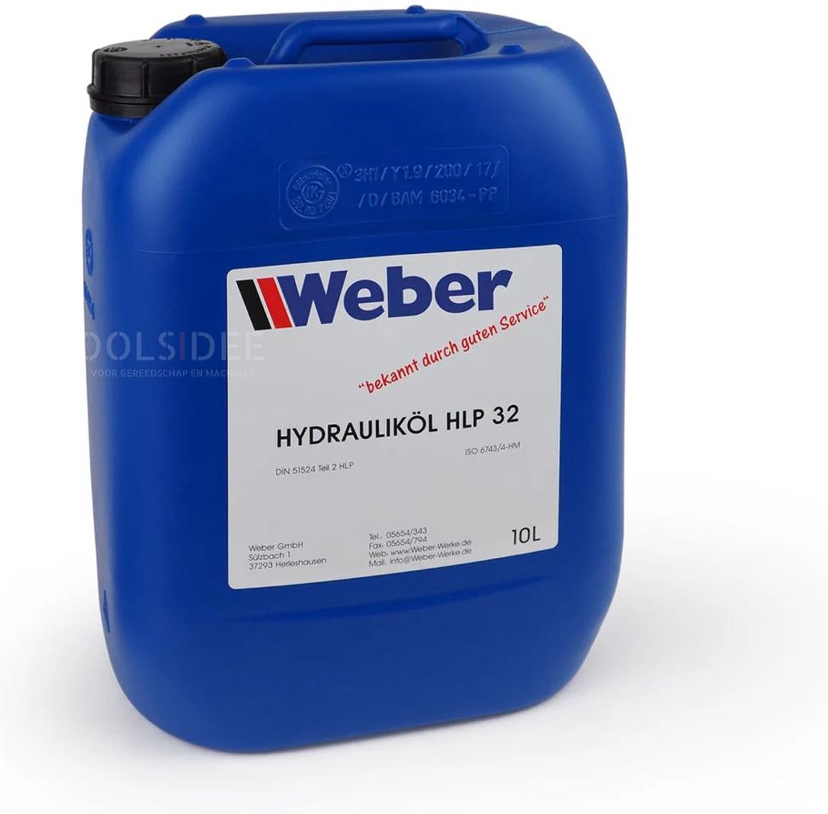 Weber hydraulische olie HLP 32 voor hefplatforms 10 L