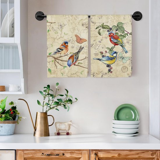 Lot De 4 Torchons De Cuisine Motif Toucan — 71 X 45,7 Cm, Absorbants, Lavables, Décoration Murale