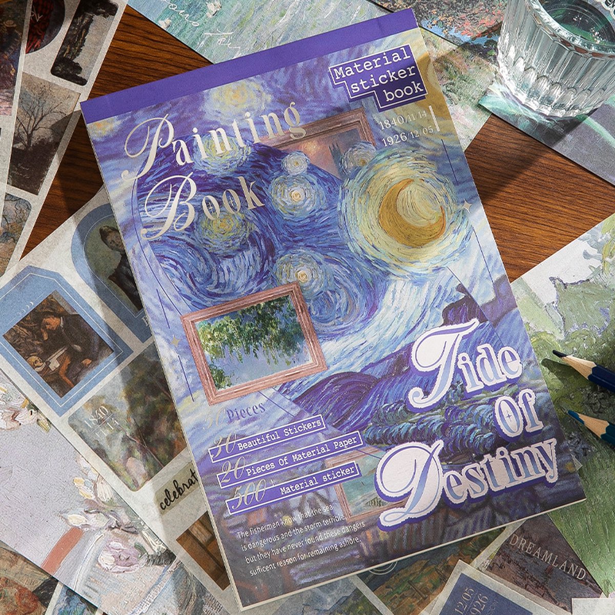 SIMNO® Vintage stickerboek - 50 vellen - Tide of Destiny