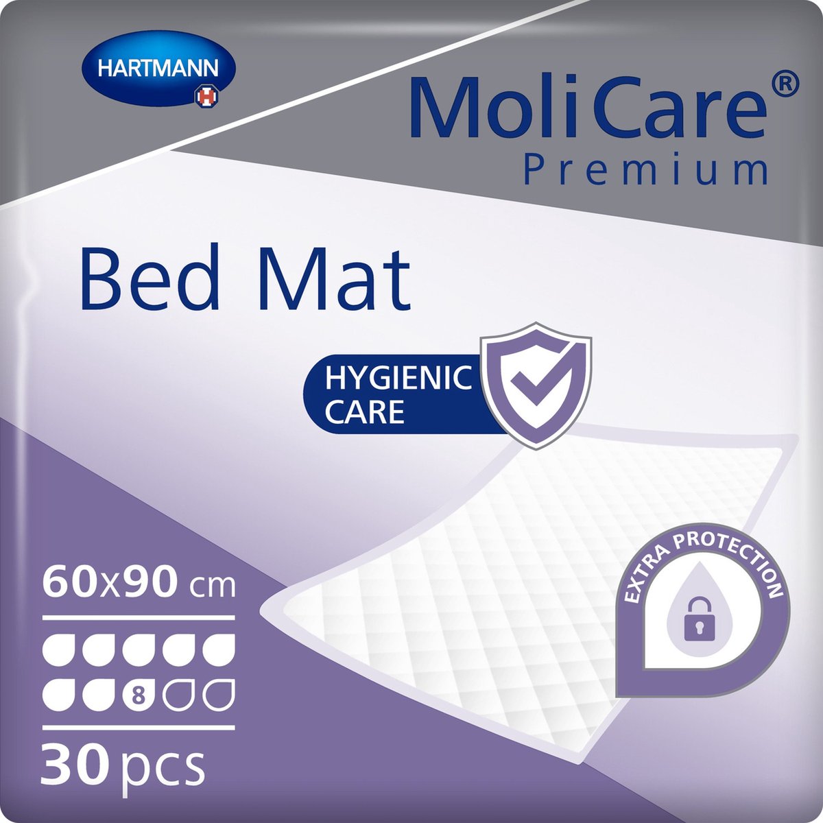 Goedkoopste Molicare Bed Mat - 8 drops - 30 stuks - 60x90cm