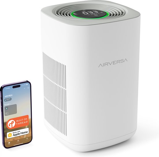 Foto: Airversa homekit luchtreiniger luchtreiniger met schroefdraad hompod mini apple tv4k 2021 of hoger vereist slim h13 hepa luchtfilter cadr 221m h 99 97 effici ntie ap2