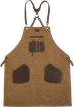 Xinzuo Tablier de cuisine / tablier de BBQ - En toile à voile (toile) et cuir - Design rétro avec de nombreux compartiments