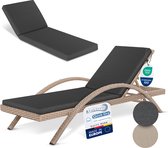 Beautissu QD-RL Tuinkussen Liegstoel 190x60 cm 100% Waterdicht Ligbedkussen Weerbestendig Sneldrogend Wasbare Hoes Antraciet