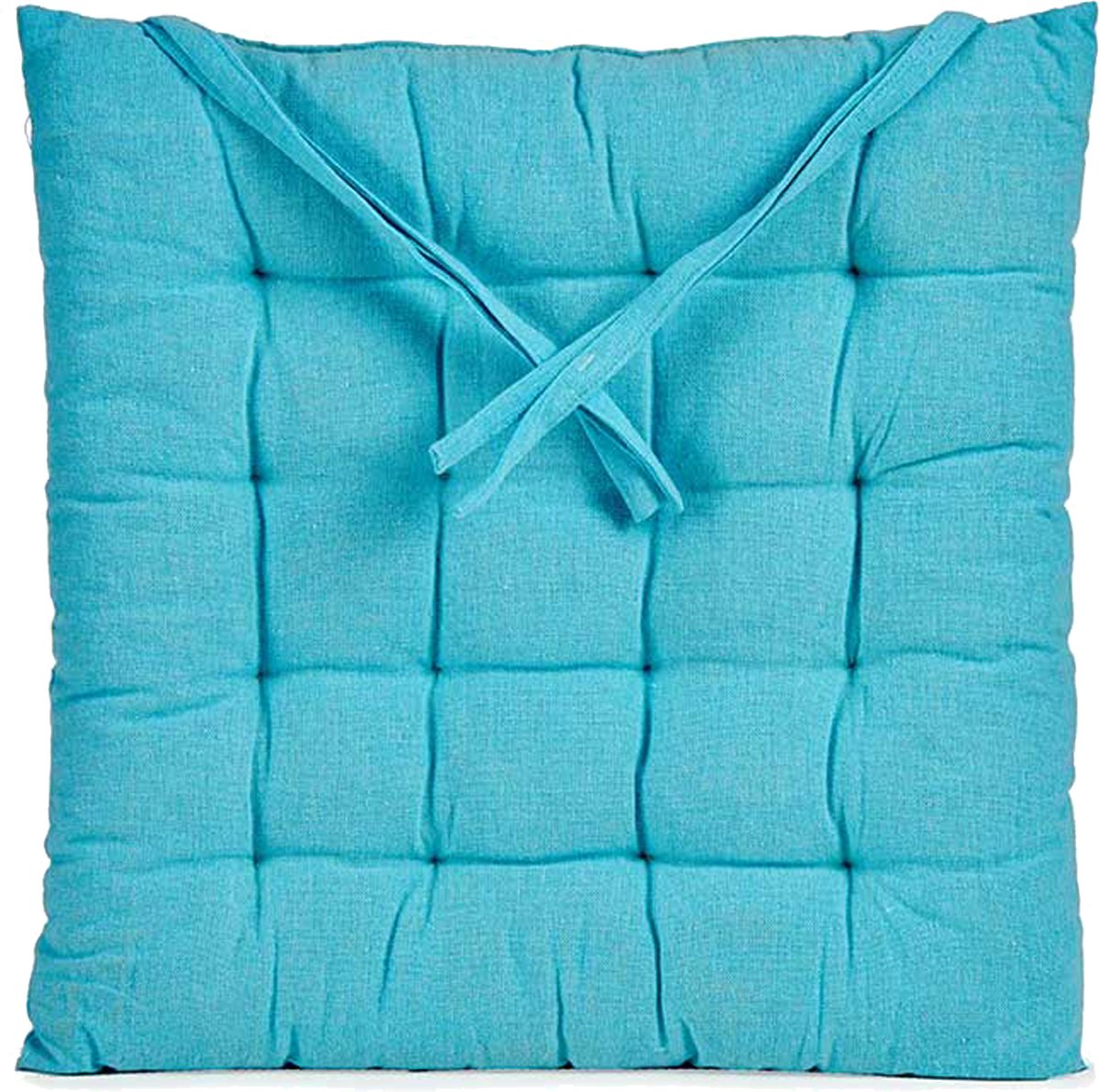 Giftdecor Stoelkussen Decorama - binnen/buiten - turquoise - 40 x 40 x 5 cm - polyester