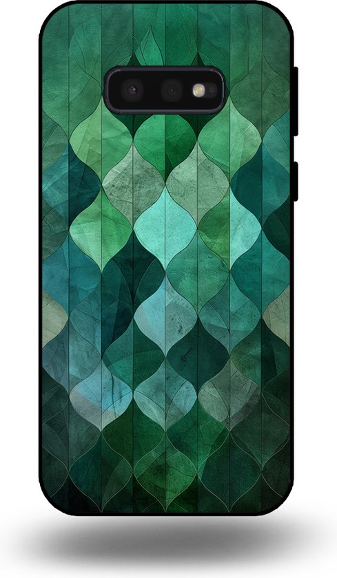 Smartphonica Telefoonhoesje geschikt voor Samsung Galaxy S10E met groene bladeren opdruk - TPU backcover case green leaf design - Groen geschikt voor Samsung Galaxy S10E