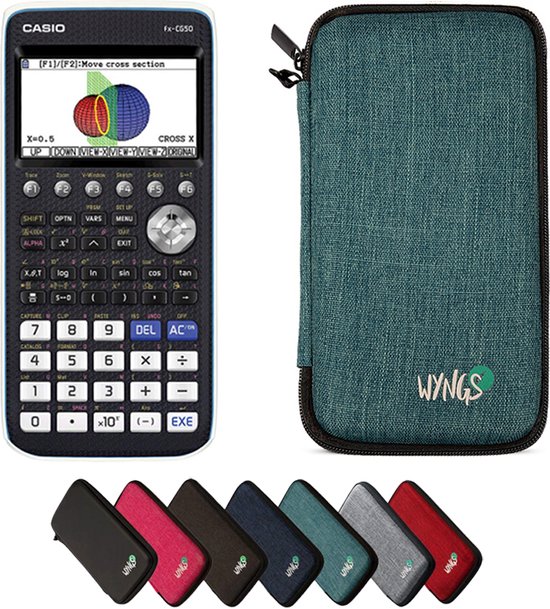 Casio fx-CG50 incl. WYNGS Beschermhoes Turkoois - Grafische Rekenmachine - Basis Pakket