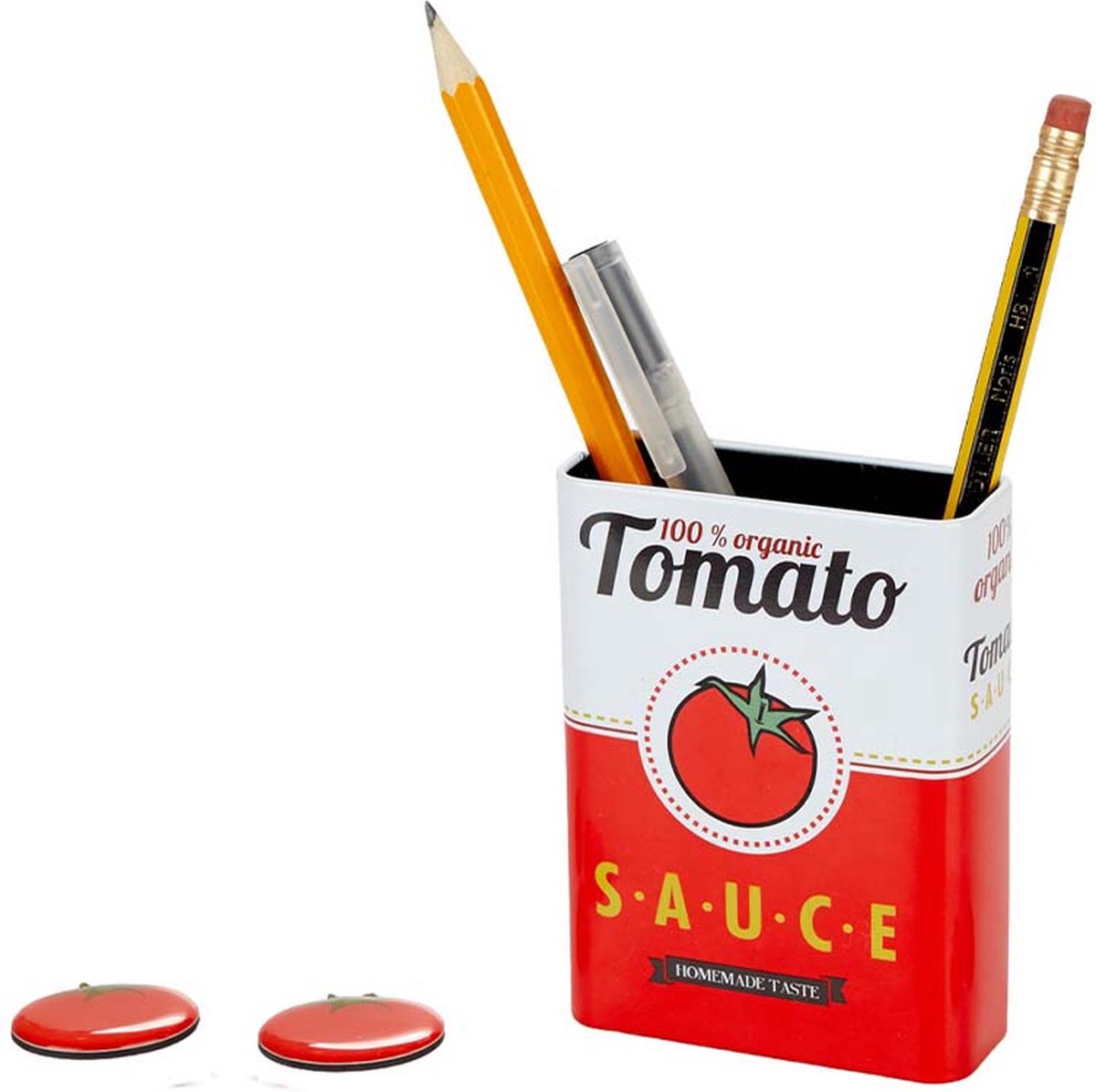 Balvi Penhouder Tomato Magnetisch 9,5 X 3 Cm Tin Rood/wit 6-delig