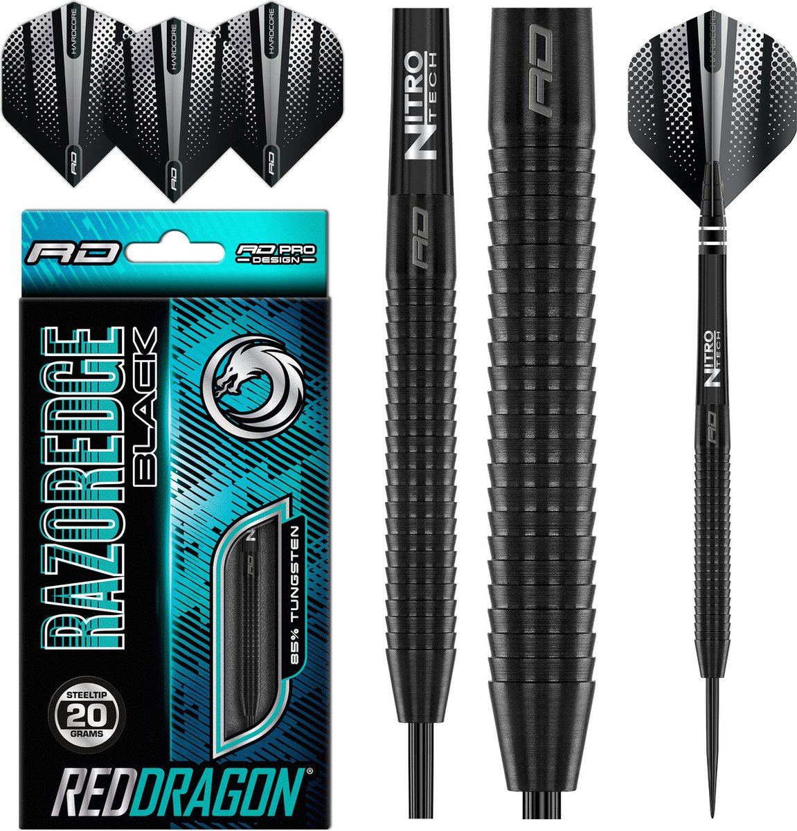 Red Dragon Razor Edge Black 85% - Dartpijlen
