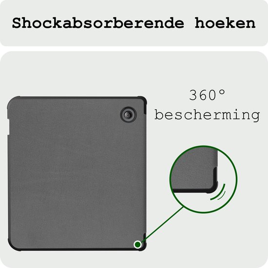 Hoes Geschikt voor Kobo Libra Colour Hoesje Bookcase Cover Hoes - Hoesje Geschikt voor Kobo Libra Colour Hoes Cover Case - Grijs van LC.IMEEKE — afbeelding 5