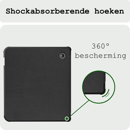 Hoes Geschikt voor Kobo Libra Colour Hoesje Bookcase Cover Hoes - Hoesje Geschikt voor Kobo Libra Colour Hoes Cover Case - Zwart van Merkloos — afbeelding 5