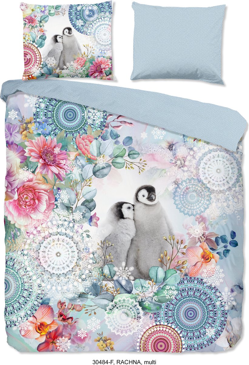HIP Dekbedovertrek "mandala's en pinguins" - Multi - (240x200/220 cm) - Katoen Flanel