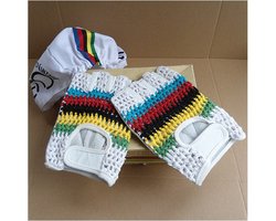 Retro Cycling fietshandschoenen zomer Worldcup - Vintage style leather Cycling gloves-L