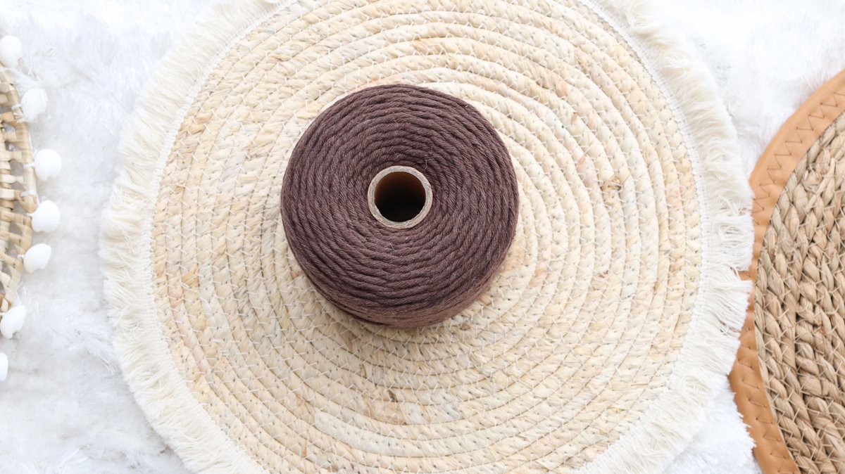 3mm x 200m BRUIN macramé katoenen koord Macrame Touw|kleuren om mee te knutselen|Garen voor Wandkleed en Plantenhanger Zelf Maken|Dromenvanger||engel van macramé — afbeelding 6