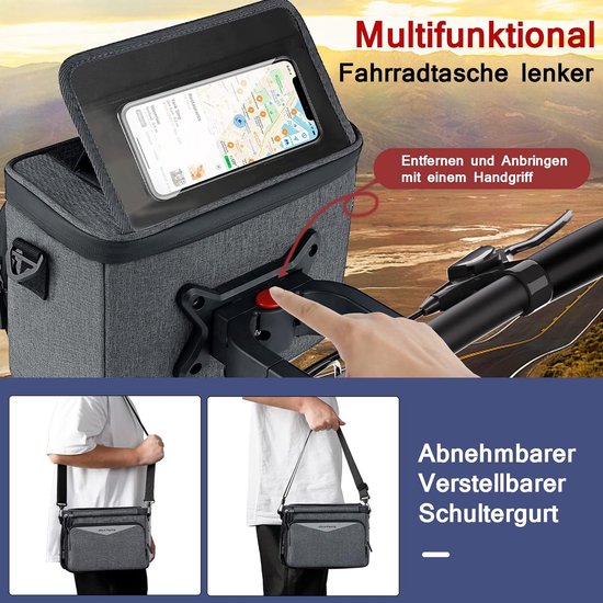 Stuurtas Fiets - Stuurtas - Frametas Fiets - Fietstas Stuur - Stuurtas Fiets Elektrische Fiets van Merkloos — afbeelding 5