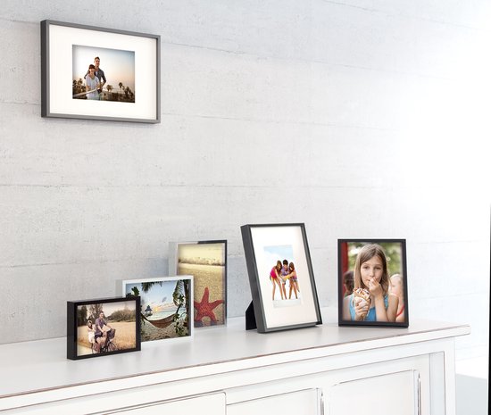 Cadre photo Nielsen Alpha en aluminium gris foncé brillant 24x30cm