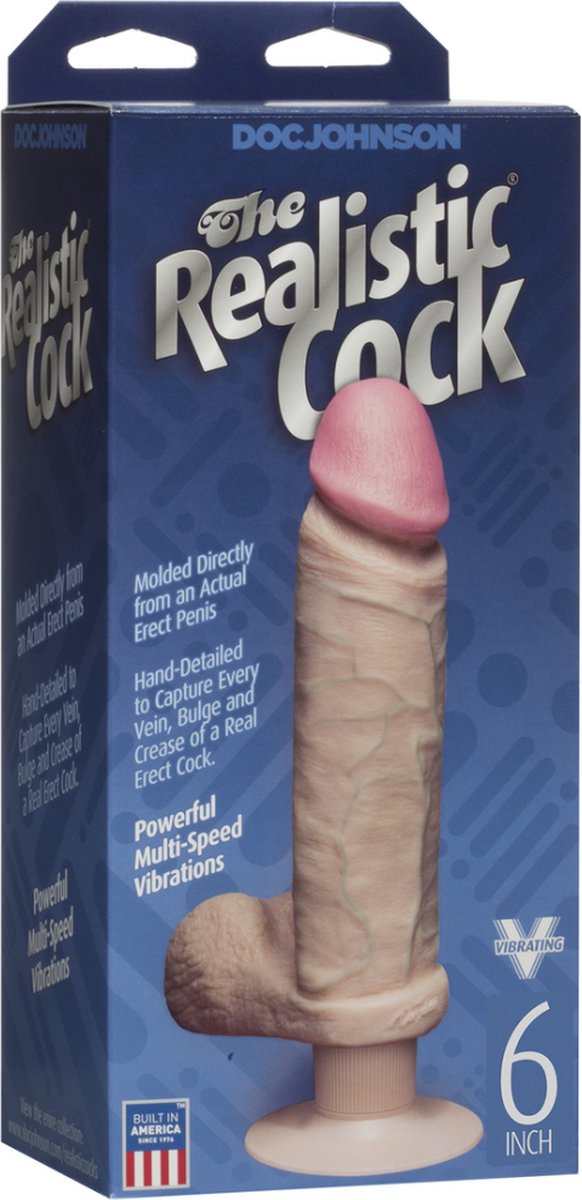 Goedkoopste Doc Johnson Realistic Cocks realistische vibrator The Realistic CockS - Vibrating beige - 21,59 cm
