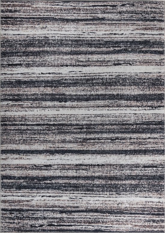 Tapis Tapiso Ritz Tapis Grijs Katoen Antidérapant Lignes de Salon Taille - 300x400