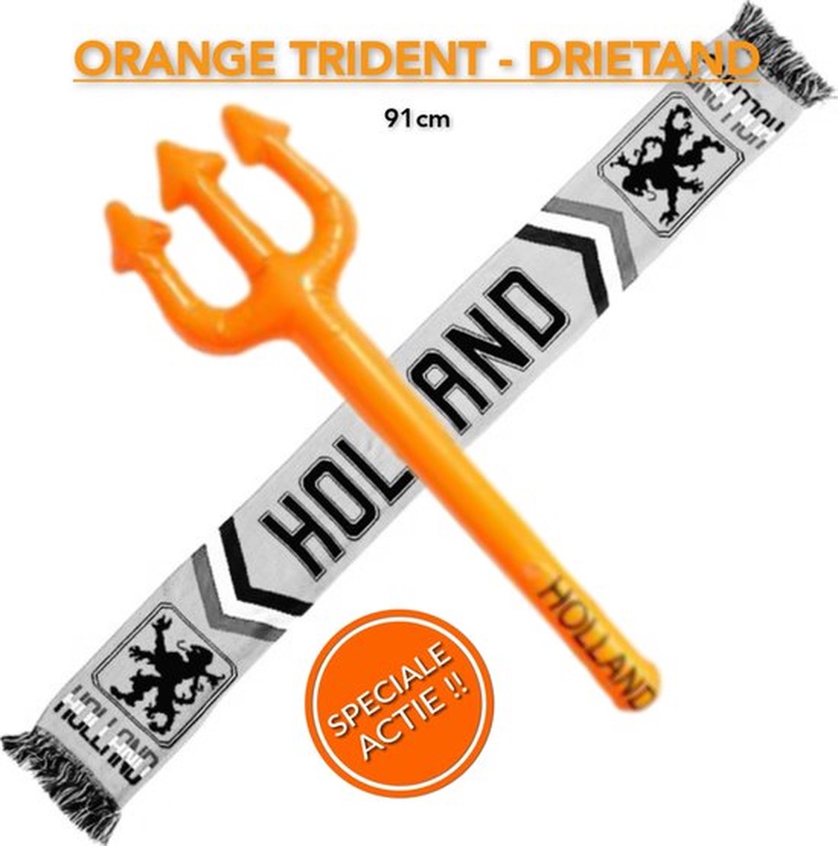 2 + 1 GRATIS Opblaasbare Oranje Trident Vork 91cm - Limited Edition - Voetbal / Football - Nederlands elftal - Fan Item - Versiering - Dutch Orange Crown - Kroon - Festival - Formule 1 F1 - KNVB - Inflatable - Tennis Hockey Volleyball - Verstappen