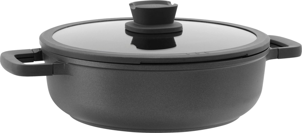 BergHOFF Leo Stone+, Rond, Sauteerpan, Zwart, Keramisch, Aluminium, 4,7 l
