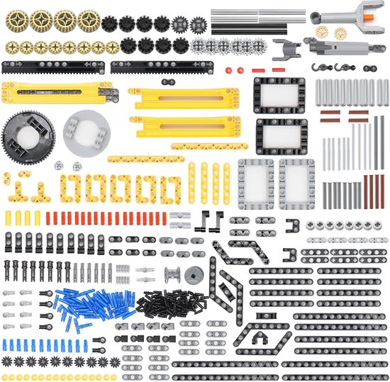 Foto: Upgleuch 498pieces technic spare axle onderdelen en tandwielen comapatible met grote technic sets technic vervangende onderdelen gears en assen liftarm frames pins connectors