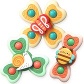 Frummel Fidget Spinners XL met Zuignap - Badspeelgoed - Sensorisch speelgoed - Fidget Toys - Badspinner - Fidget Spinner voor op Autoraam - Buitenbeestjes - 3 stuks