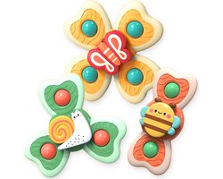 Frummel Fidget Spinners XL met Zuignap - Badspeelgoed - Sensorisch speelgoed - Fidget Toys - Badspinner - Fidget Spinner voor op Autoraam - Buitenbeestjes - 3 stuks