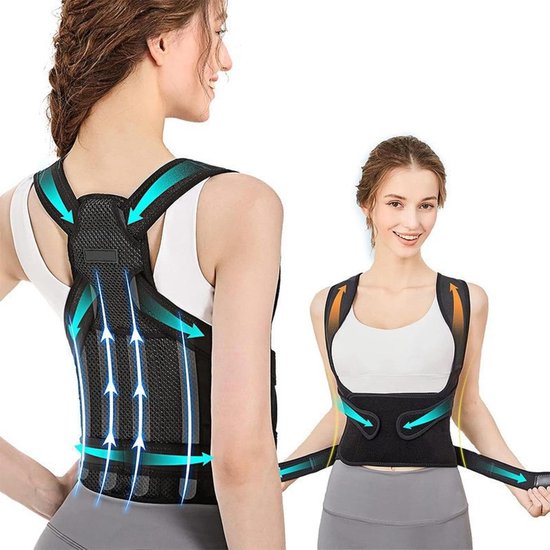 Correcteur de posture dos pour femme et homme soutien lombaire reglable bonne posture bol