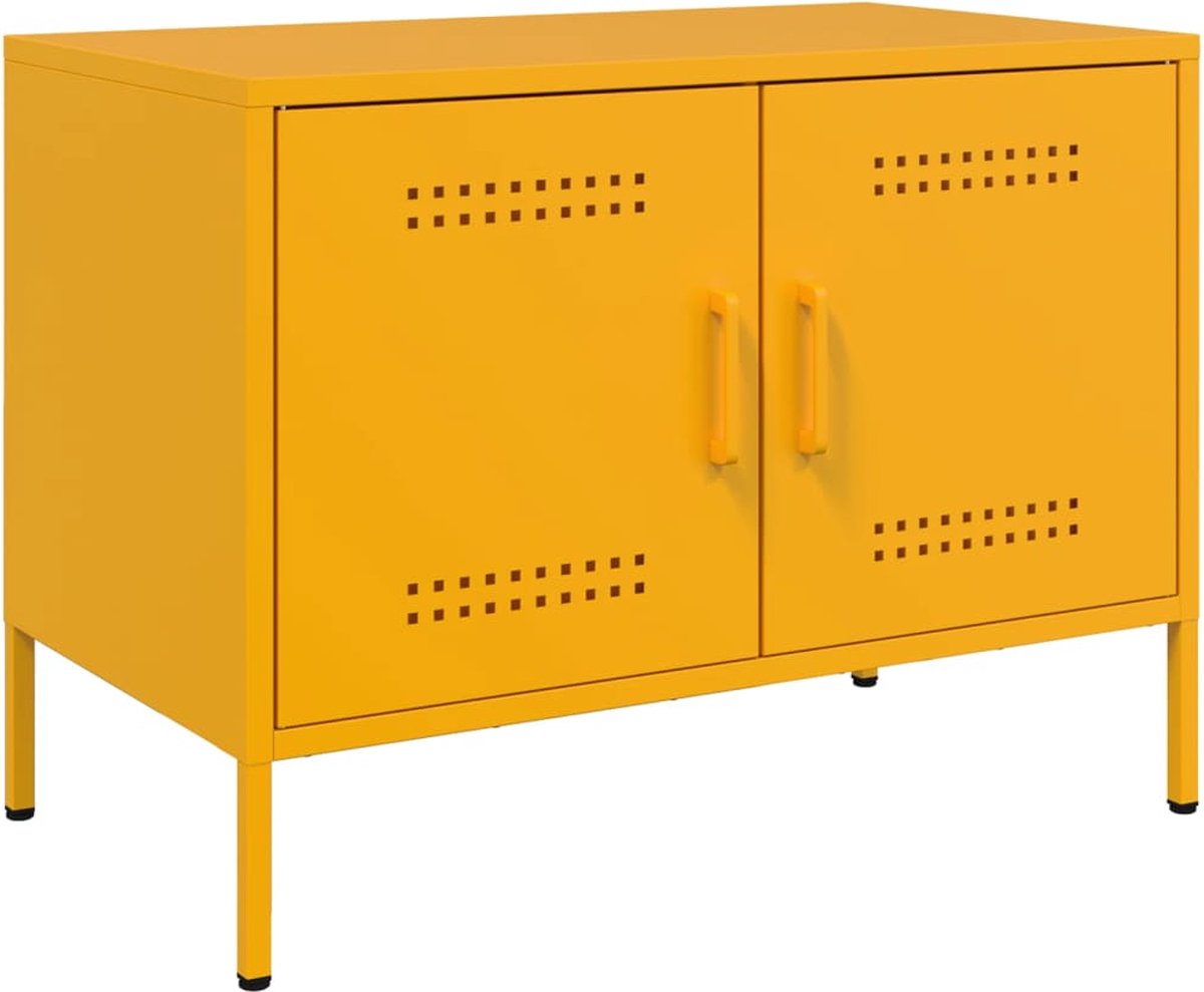 vidaXL - Tv-meubel - 68x39x50,5 - cm - staal - mosterdgeel