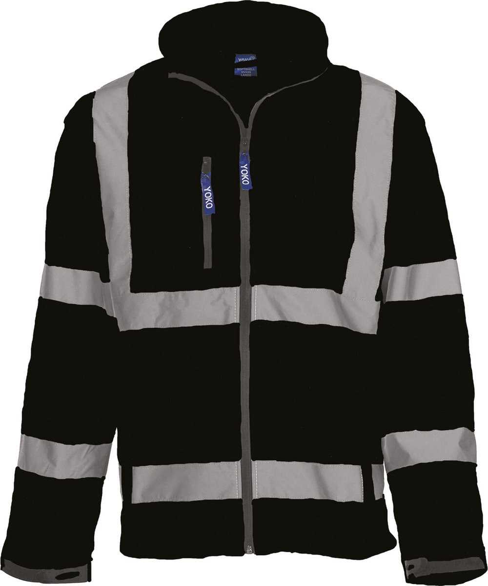 Yoko Signalisatie jack van softshell YHVK09 Zwart