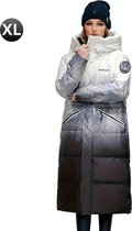 Nivard Veste d'hiver - Femme - Parka Veste d'hiver homme - Hiver - Adulte - Veste longue femme - Zwart - Wit - Taille XL