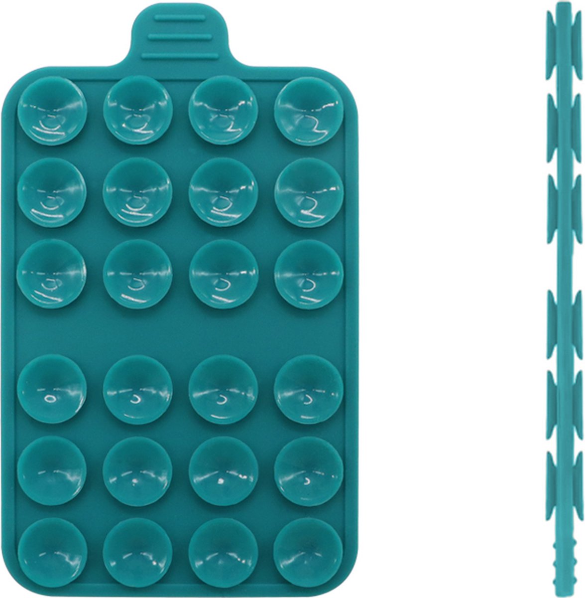Tectier Dubbelzijdige Zuignap voor Telefoon - Zuignap Telefoon – Zoals Octobuddy – Zuignap Telefoonbutton – Zuignap Hoesje - 55mm x 91mm x 5mm - Herbruikbare Zuignap - Plakt aan Beide Kanten – Turquoise/Blauw