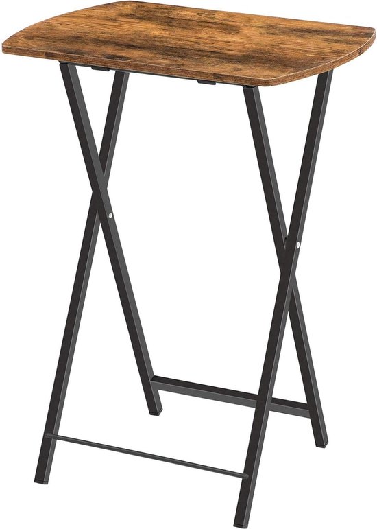 Bijzettafel, inklapbaar, 2-delige set, serveertafel, snacktafel, industriële stijl