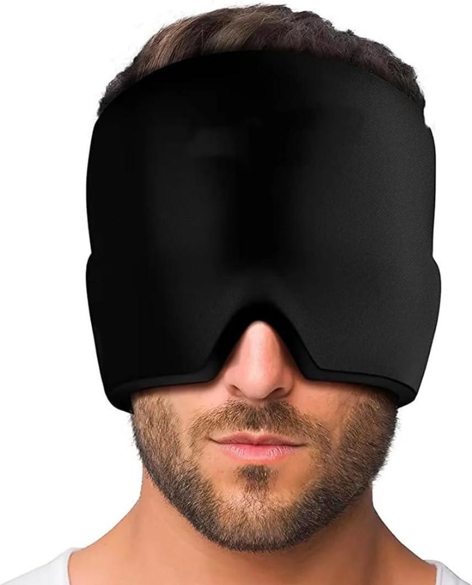 Goedkoopste Migraine hoofdpijnkap therapie warm-koude therapie langdurige thermische gel - ontspan en verlicht pijn met het gelmasker (zwart