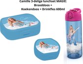 Camille Dhont - Coffret déjeuner 3 pièces Camille, boîte à pain + boîte à biscuits + gourde 600ml MAGIC
