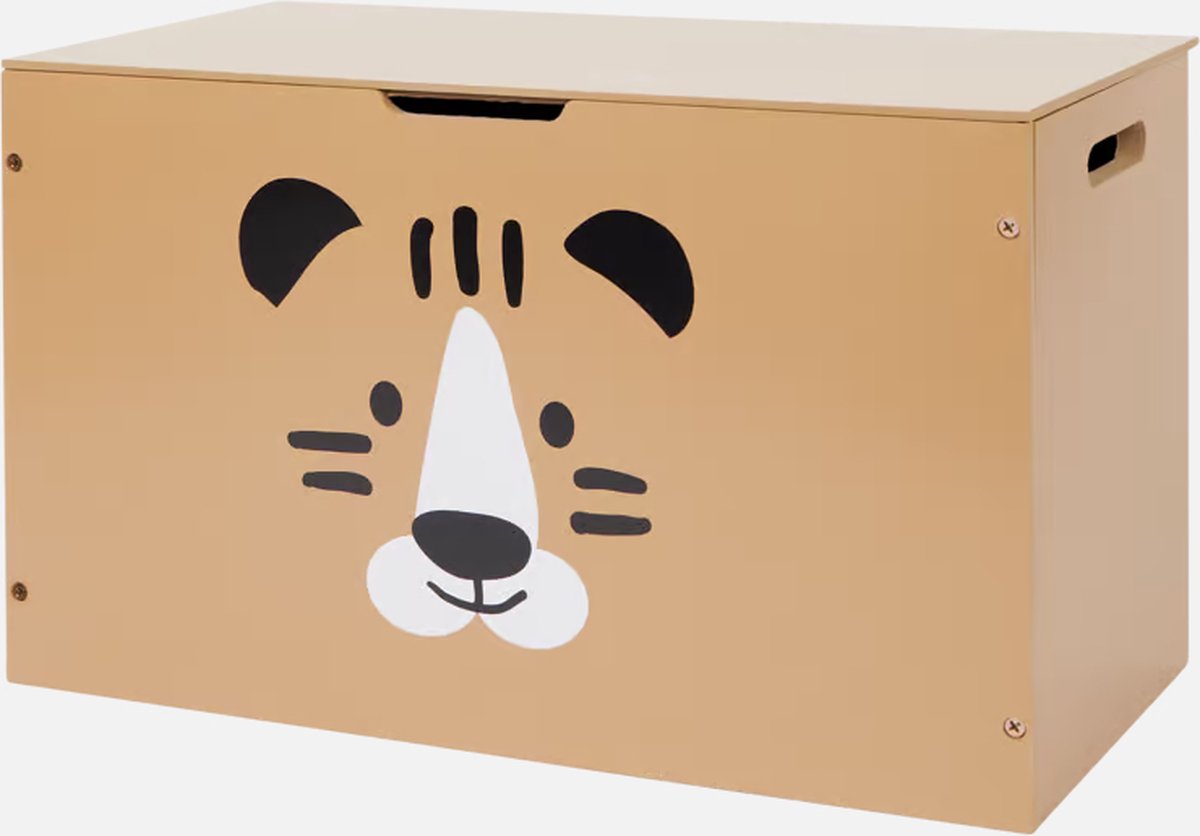 Opbergkist voor kinderen met Dierenpint Tijger 46 x 23 x 28 cm