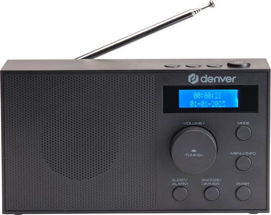 Denver DAB Radio - DAB+/ FM Radio - 40 voorkeuzezenders - Wekkerradio - DAB51B