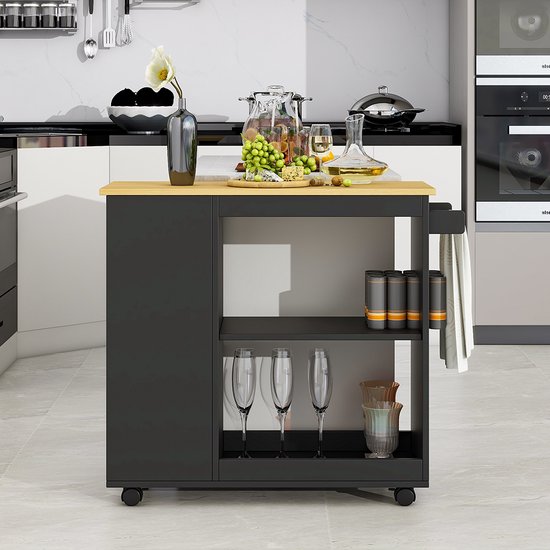 Tafel voor keuken en eetkamer Loft in betonroestkleur met zwarte poten