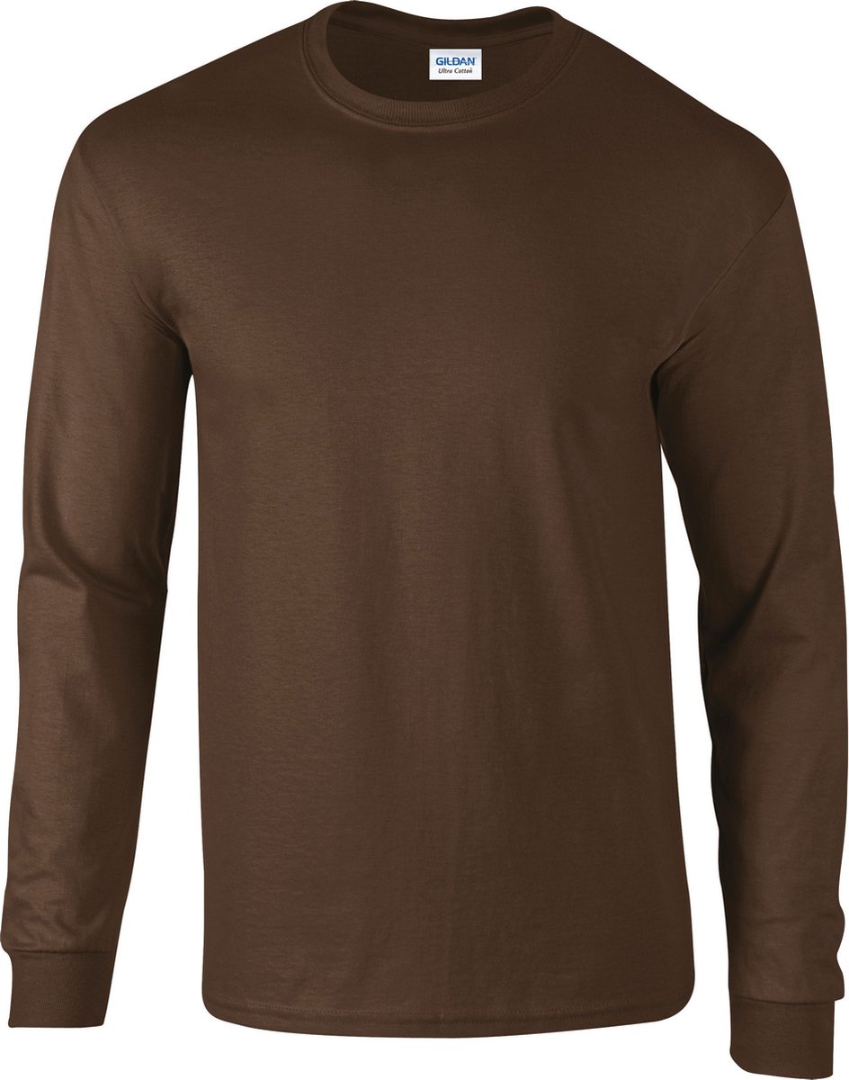 Gildan - Ultra Cotton™ Long Sleeve T-Shirt - Dark Chocolate - S
