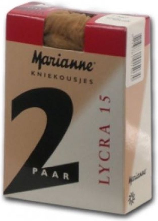 Doos met twee paar Marianne kniekousjes, Lycra 15.
