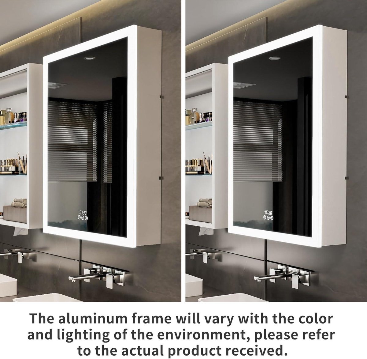 Badkamerkast met spiegel en LED 50x13,5x60 cm