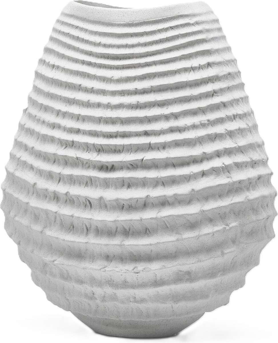 EGD Bloemenvaas Porselein Ovaal Wit L 37 cm B 21.5 cm H 42.5 cm