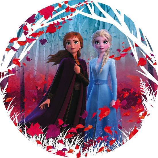 Fotobehang - Frozen 2 Winter is coming 125x125cm - Rond - Vliesbehang - Zelfklevend