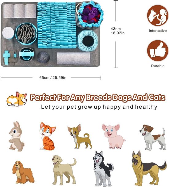 Snuffelmat Voor Huisdieren, Interactief Speeltje Voor Honden Waarmee Ze Langzaam Kunnen Eten~p146330194