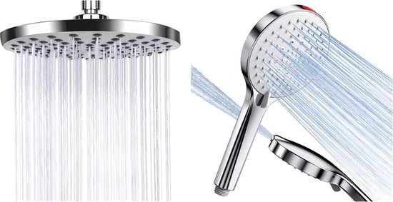 Pomme De Douche Avec Filtre Et 3 Modes Pression - Rotation 360°, Interrupteur One-touch - Économie D'eau, Acier Inox - 12
