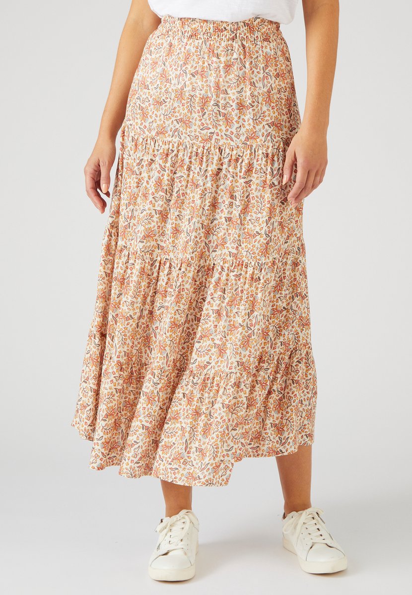 Damart - Lange rok met ruches van vezels - Dames - Beige - 50